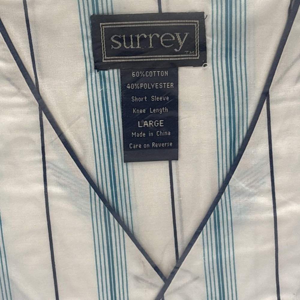 New Old Stock Surrey Pajamas Mens Size L Short Sleeve Knee Length PJs 1990s - Picture 2 of 7